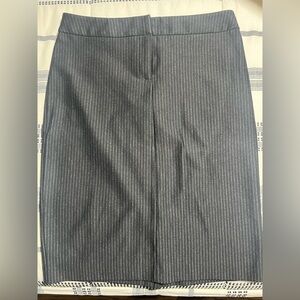 New York & Company Gray Pinstripe Midi Skirt